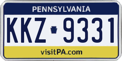 PA license plate KKZ9331