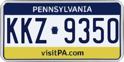 PA license plate KKZ9350