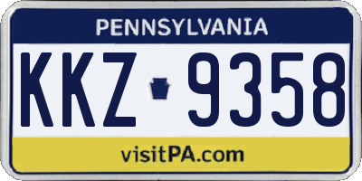 PA license plate KKZ9358