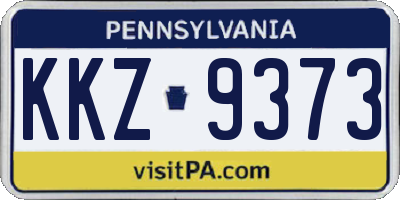 PA license plate KKZ9373