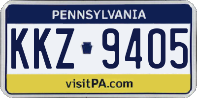 PA license plate KKZ9405