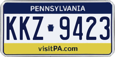 PA license plate KKZ9423