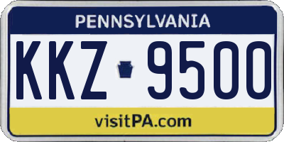 PA license plate KKZ9500