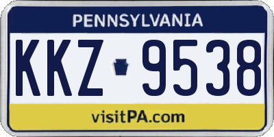 PA license plate KKZ9538