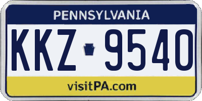 PA license plate KKZ9540