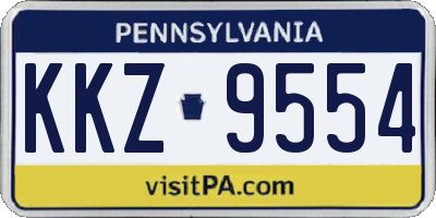 PA license plate KKZ9554