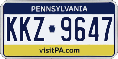 PA license plate KKZ9647