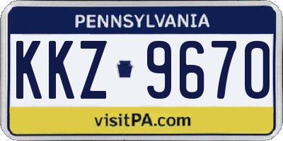 PA license plate KKZ9670