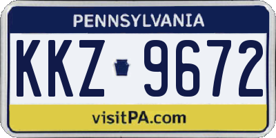 PA license plate KKZ9672
