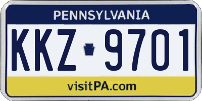 PA license plate KKZ9701
