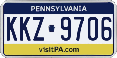 PA license plate KKZ9706