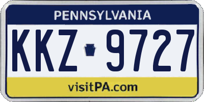PA license plate KKZ9727