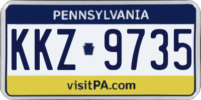 PA license plate KKZ9735