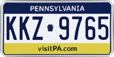 PA license plate KKZ9765