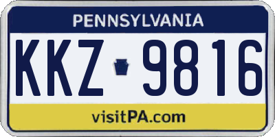 PA license plate KKZ9816
