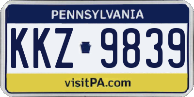 PA license plate KKZ9839