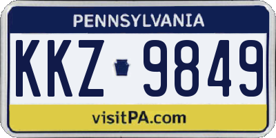 PA license plate KKZ9849