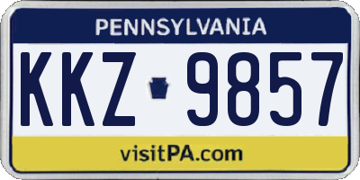 PA license plate KKZ9857