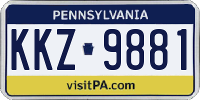 PA license plate KKZ9881