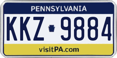 PA license plate KKZ9884