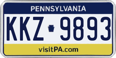 PA license plate KKZ9893