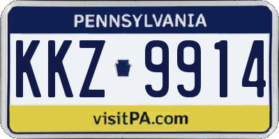 PA license plate KKZ9914