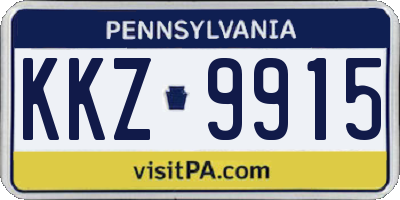 PA license plate KKZ9915