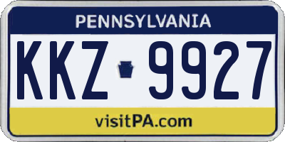PA license plate KKZ9927