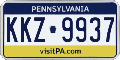 PA license plate KKZ9937