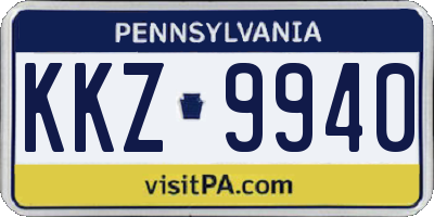 PA license plate KKZ9940