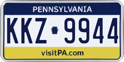 PA license plate KKZ9944
