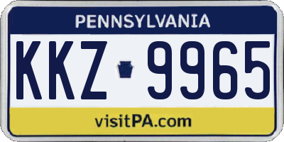 PA license plate KKZ9965