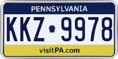 PA license plate KKZ9978