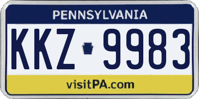 PA license plate KKZ9983