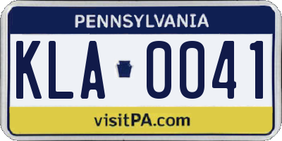PA license plate KLA0041