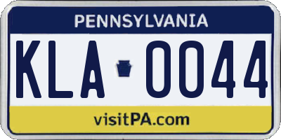 PA license plate KLA0044