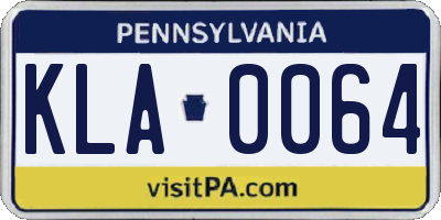 PA license plate KLA0064