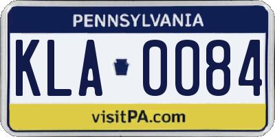 PA license plate KLA0084