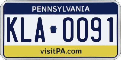 PA license plate KLA0091