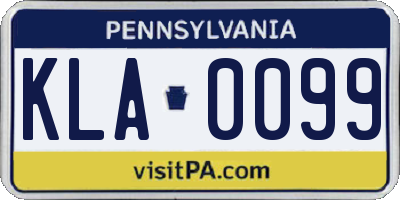 PA license plate KLA0099