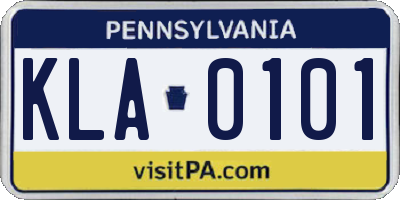 PA license plate KLA0101