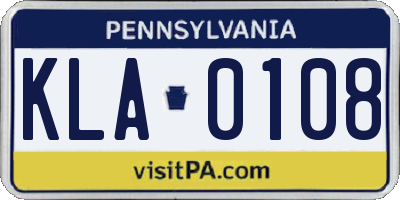 PA license plate KLA0108