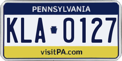 PA license plate KLA0127