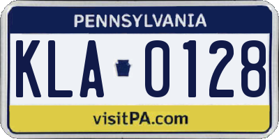 PA license plate KLA0128