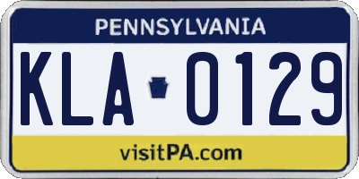 PA license plate KLA0129