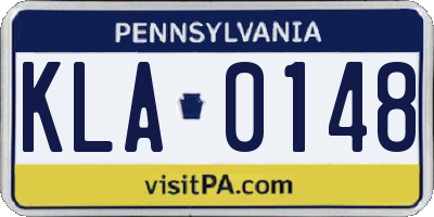 PA license plate KLA0148