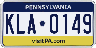 PA license plate KLA0149