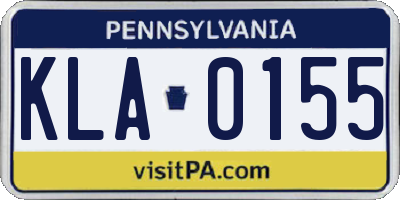 PA license plate KLA0155