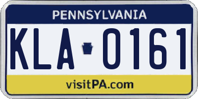 PA license plate KLA0161