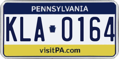 PA license plate KLA0164